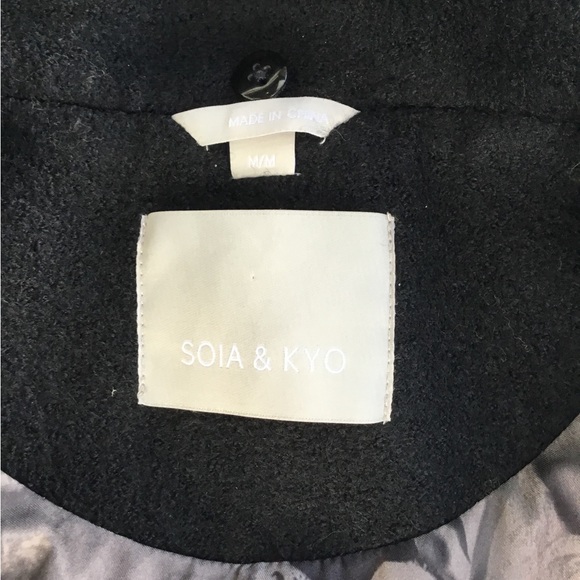 SOIA & KYO Wool Coat with leather detail - medium - Picture 3 of 9